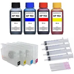Wiederbefüllbare Tintenpatronen HP 953 + 400 ml Nachfülltinte
