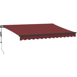 vidaXL Markise Automatisch mit LEDs Weinrot 350x250 cm