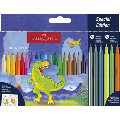 Faber-Castell Filzstifte Dino mit Sticker 18+6 Stück