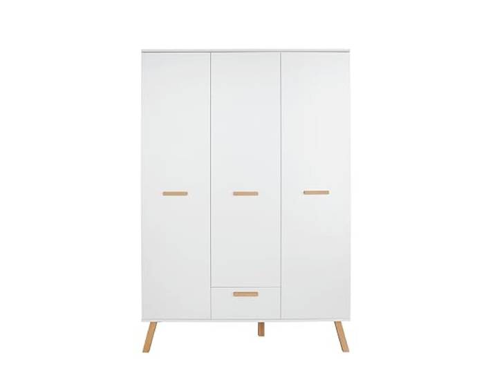 Garderobenschrank Mats Weiß · B 130 x H 190 cm Dielenschrank · 130 x 190 x 60 cm · 1 Schublade · 3 Einlegeböden · 2 Kleiderstangen · Jacken und Accessoires geordnet
