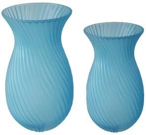Aria Home Fluorine Frosted Tulip Glass Vase Set of 2 Table Décor