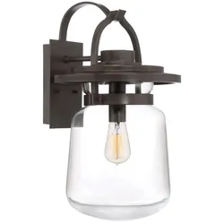 Wandleuchte Wandlampe Außenleuchte Gartenlampe Bronze Glas B 28cm IP44