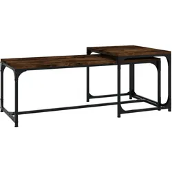 vidaXL Couchtische 2 Stk. Räuchereiche Holzwerkstoff