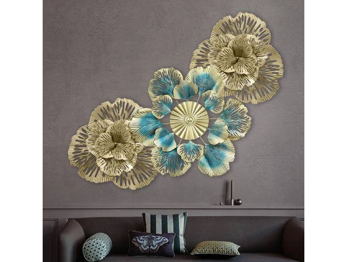 Décoration murale en métal, salon, maison, Design d'intérieur, produits en fer, fausse fleur, accessoires américains élégants