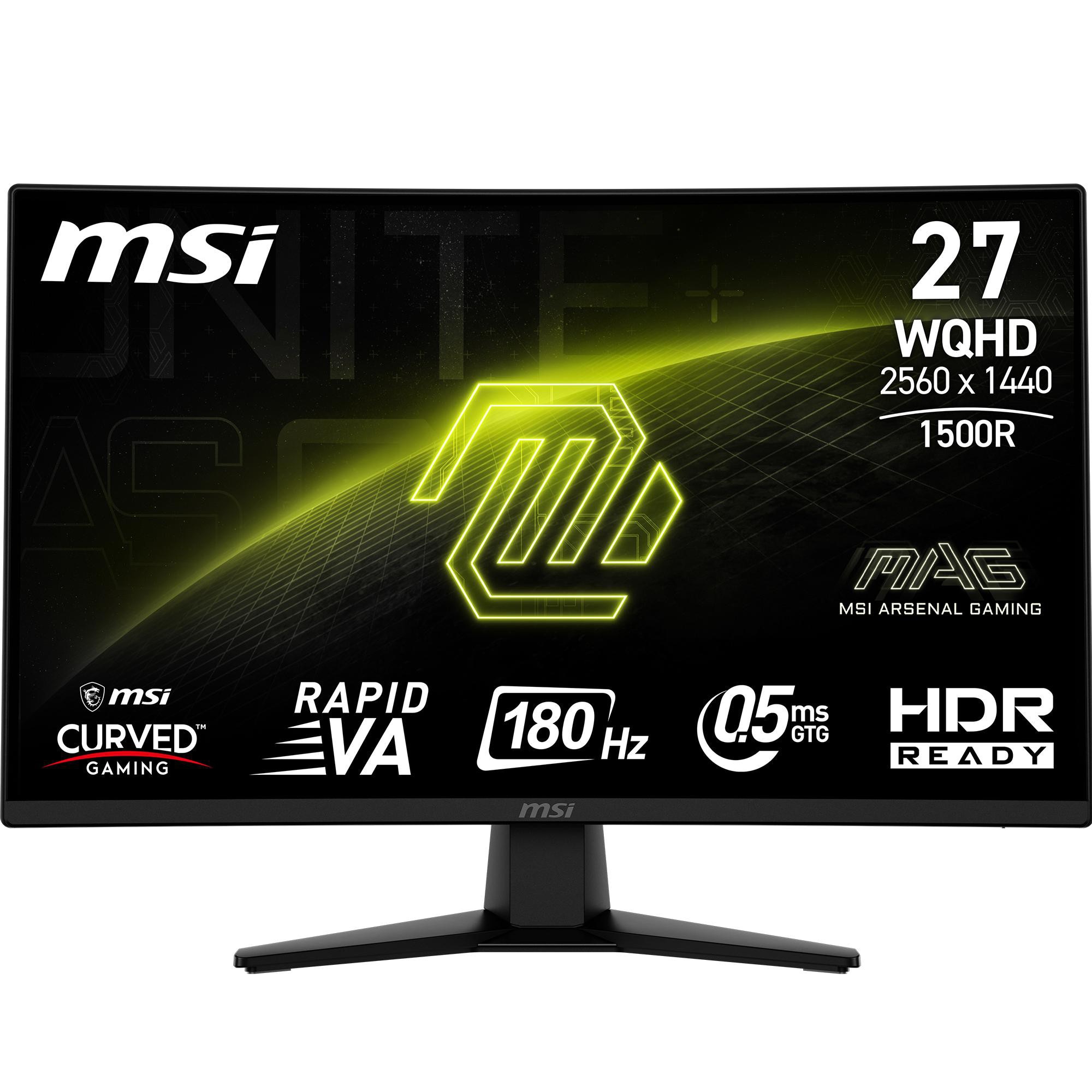 MSI MAG 274CQFDE 27 Zoll WQHD Rapid VA Panel 16:9 180 Hz Curved Gaming Monitor