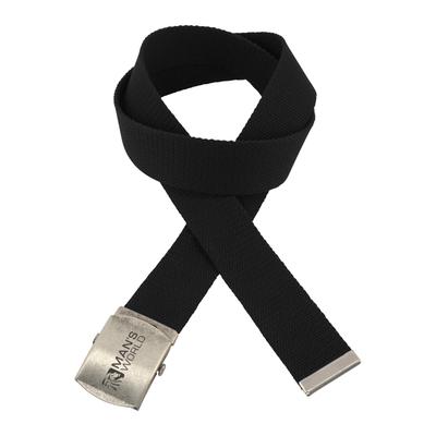 Stoffgürtel MAN'S WORLD, Herren, Gr. 125, schwarz, Web, Materialmix, unifarben, Gürtel Stoffgürtel, aus Textilband im zeitlosen Design - NEUE FARBE im used Look