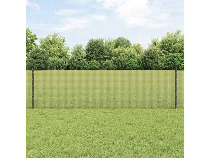 vidaXL Geschweißter Drahtzaun mit Pfosten 100 x 0,6 m Grau Netz