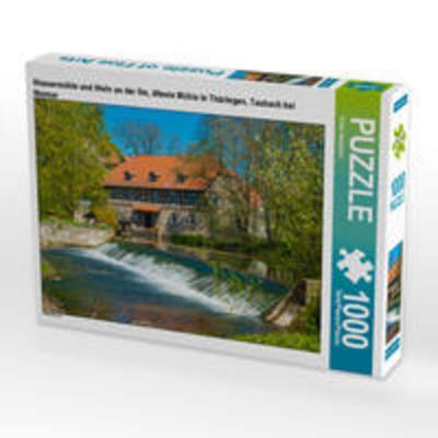 CALVENDO Puzzle Wassermühle und Wehr an der Ilm, älteste Mühle in Thüringen, Taubach bei Weimar | 1000 Teile Lege-Größe 64x48cm Foto-Puzzle für