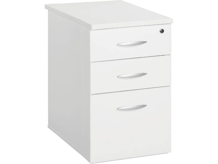 Caisson hauteur bureau bois profondeur 80 cm blanc Excellens - Caissons hauteur bureau - Bruneau
