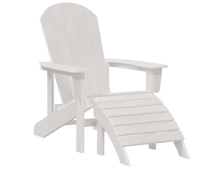 vidaXL Adirondack-Stuhl Weiß HDPE Dieser Stuhl hat ein leichtes und luftiges Design, das perfekt in jeden Außenbereich passt,