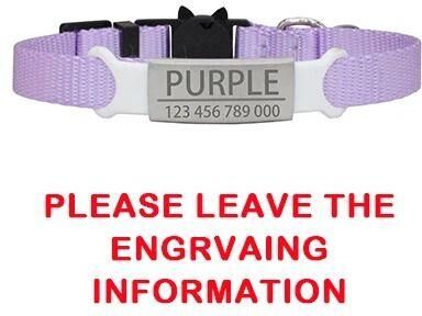 Inspired Finds Custom Engraved Breakaway Cat Collar With Personalized ID Tag purple