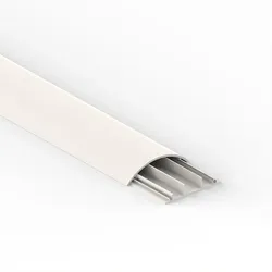 GGK 4220 Aufbodenkanal ABK 18x75mm-9001, PVC, 3 Kammern, Rückseite geriffelt, cremeweiß ABK18x75  - 2 Meter
