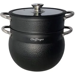 3 tlg Kuskus Topf 8L Dampfgarer COUSCOUS Ø24cm Dampfkocher Gemüse