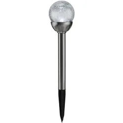 HI, Gartenbeleuchtung, Solar-Gartenlampe mit Crackle-Effekt-Kugel & Erdspiess, 4er-Set