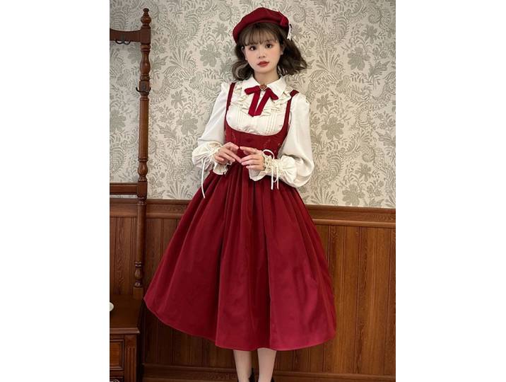 Robe bustier JSK de couleur unie pour fille, maison de courses Lolita, Alice