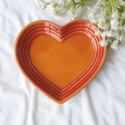 Inspire Curations HeartEase Anti Vomiting Ceramic Pet Bowl orange 12cm