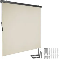 tectake Senkrechtmarkise Eloise mit 2 Wandhaltern - 180 x 250 cm beige