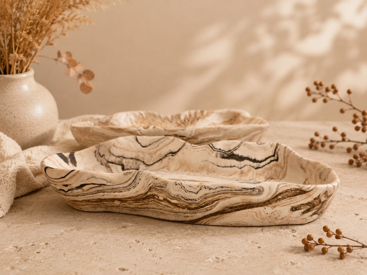 Goods and Shine Organic Marble Tray - Handgemaakte Jesmonite schaal