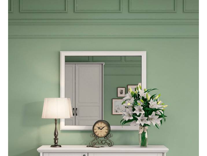 Wandspiegel GOODPRODUCT Evergreen, Masse (B/T/H): 98/4/82 cm , weiss (elfenbein weiß), B:98cm H:82cm T:4cm, Holzwerkstoff, MDF, Spiegel, Wandspiegel, mit Rahmen und schönen Profil im Landhausstil, FSC-zertifiziert