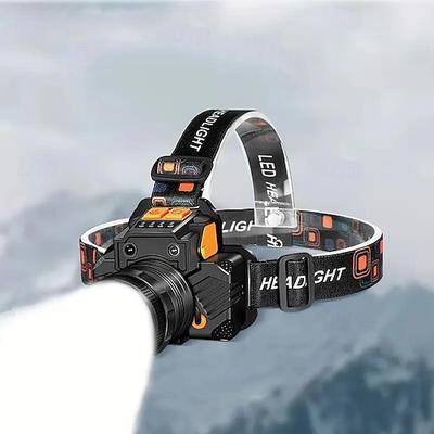 wiederaufladbare Stirnlampe mit Bewegungssensor – 2000 Lumen USB-Stirnlampe mit Powerbank für Camping, Wandern und Outdoor