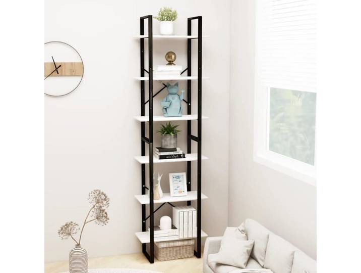 MEUBLE DE SEJOUR Blanc - MODE Étagère de rangement Blanc 60x30x210 cm Bois de pin massif Nettoyer facile_09_3502
