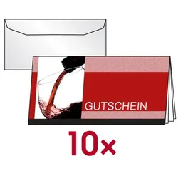 Sigel Gutschein »Vino Rosso« DIN lang 10 Stück rot, 21x10.5 cm