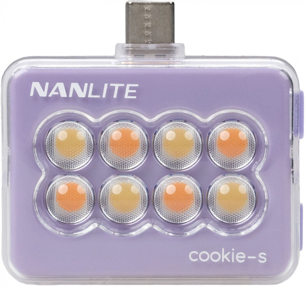 NANLITE cookie-s Mini lampe pour smartphone carrée lavande