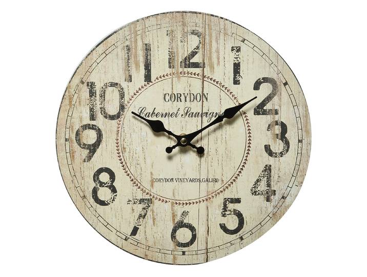 Wanduhr AMBIENTE HAUS Wanduhr - Corydon - 28 cm , beige (natur), B:28cm H:28cm T:5cm, Wanduhren, Wanduhr