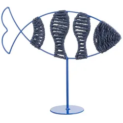 HOME STORY Deko Fisch   ¦ blau ¦ Papier,Metall ¦ Maße (cm): B: 31 H: 24 T: 8.0