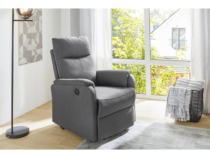 TV-Sessel JOCKENHÖFER GRUPPE Bristol, B: 72 cm, Sitzhöhe: 50 cm , grau (anthrazit), B:72cm H:103cm T:90cm, Sessel, TV-Sessel, mit elektr. Relaxfunktion & USB-Anschluss, Federkern
