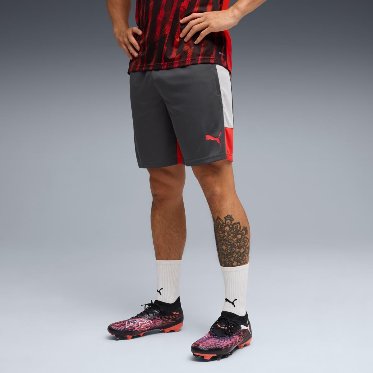 Puma Pantalones cortos de Futbol de Hombre IndividualLiga .  Gris