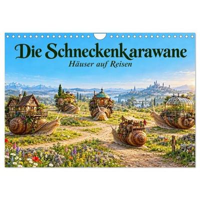 Die Schneckenkarawane - Häuser auf Reisen (Wandkalender 2027 DIN A4 quer), CALVENDO Monatskalender