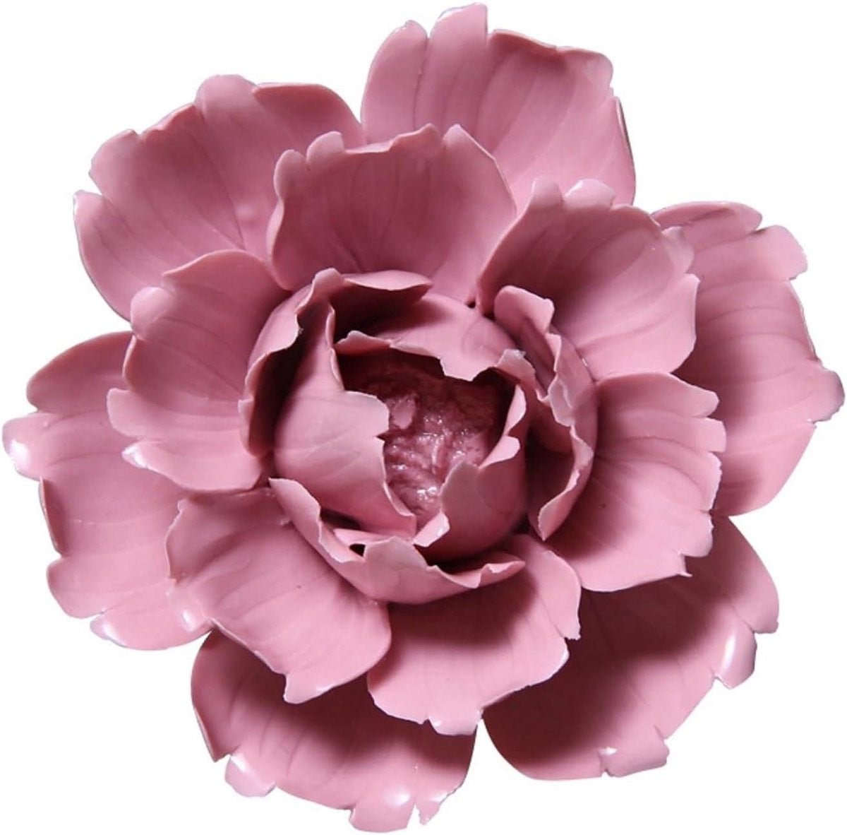 Handgemaakte keramische muurdecoratie bloem in roze