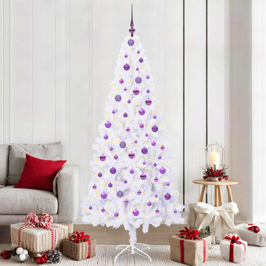 Metro Lighted Artificial Christmas Tree Purple 210cm H