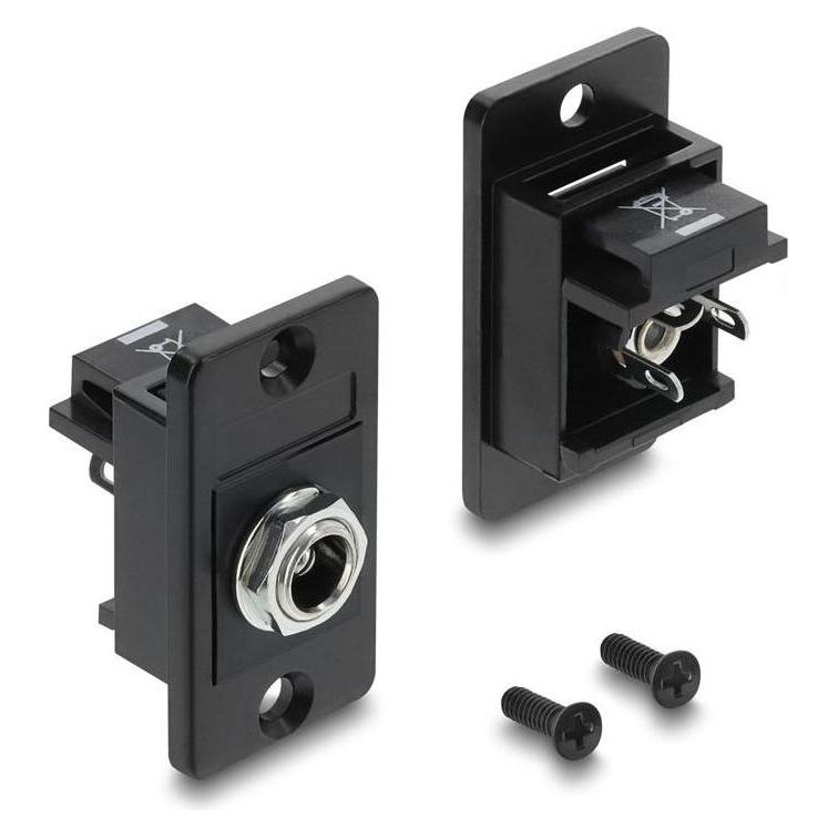 Delock Panel Mount DC 5,5 x 2,5 mm Buchse schwarz (91186)