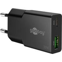 USB-C PD GaN Dual-Schnelladegerät Slim 30 W schwarz