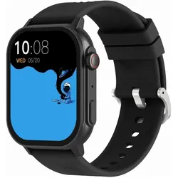 Gravity GT15-1 Smartwatch, schwarzes Silikonarmband + schwarzes Armband (ohne SIM), Smartwatch