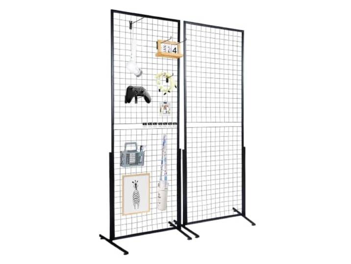 ZGCrumphant Gitterwandpaneele Turmdraht-Gitterwand-Präsentationsständer Doppelseitige Haken for Kunsthandwerk, Ausstellungen und Einzelhandelsgeschäfte