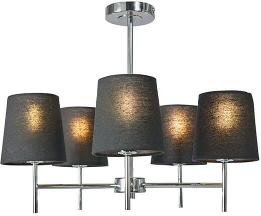 BHS Mira Semi Flush Chrome Ceiling Light with Black Shades