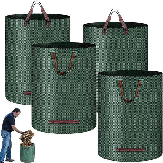 Unyqoos 4-delige set inklapbare tuinzakken, 272 liter inhoud, voor bladeren en grasafval