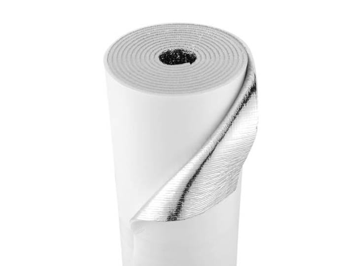 VEVOR Isolant thermique réfléchissant\, 610 x 5486\,4 x 6 mm\, rouleau d'isolation barrière radiante pour portes de garage 2 voitures\, feuille d'aluminium\, noyau en mousse EPE et film PE blanc\, lot de 4