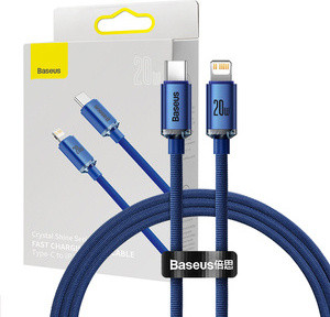 Baseus USB-C naar Lightning oplaadkabel, 1,2 meter, blauw
