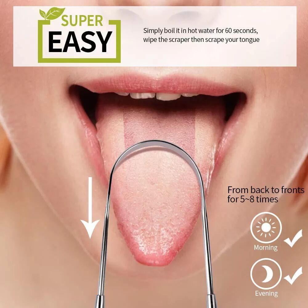 INF Gratte-langue en forme de U Acier inoxydable 1 paquet