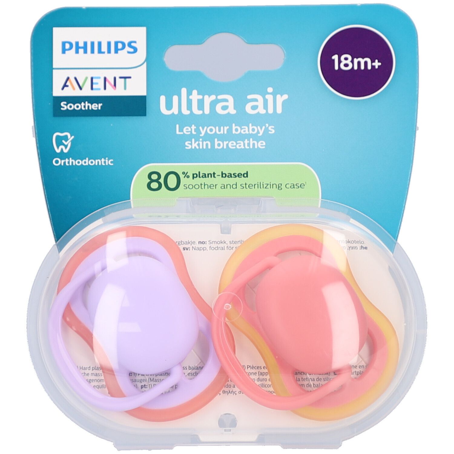 Philips Avent Fopspeen +18m Air lila/fuchsia 2st 2 St Schnuller