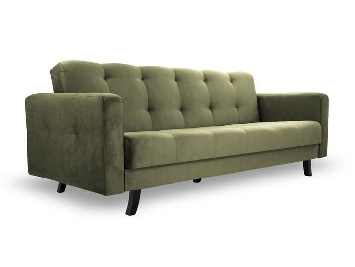 Sofa LIZBONA Khaki (Kronos 46) Buchenholz (schwarz)