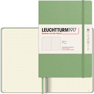 Leuchtturm1917 Notizbuch Medium, 361592, Karton Softcover, Salbei, 62 Blatt / 123 Seiten, 80 g/m², dotted, A5