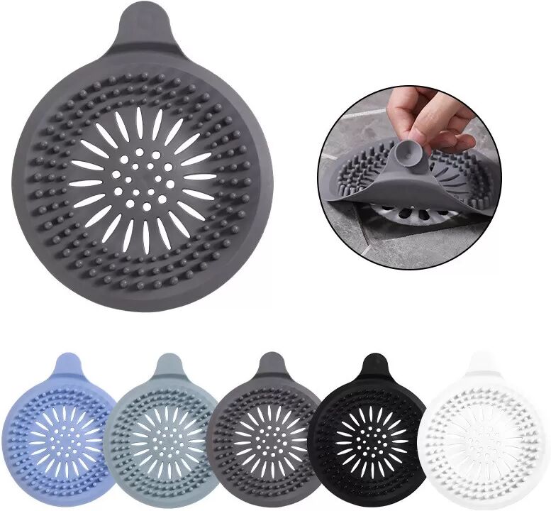 INF 2er Pack Silikon Abflusssieb, Duschabfluss Abdeckung für Badezimmer Wanne Schwarz