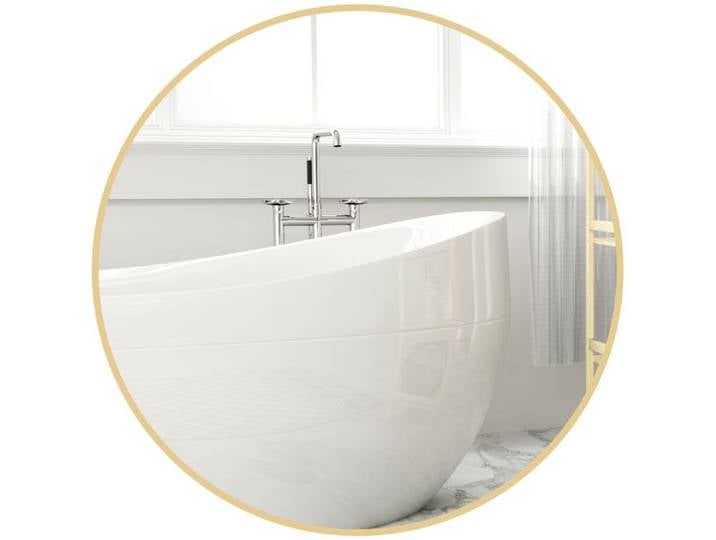 VVBV-Miroir Rond de Salle de Bain Ø 70 cm Cadre en Métal Doré Miroir Mural pour Chambre Salon 70 x 2 5 cm 2 5 cm