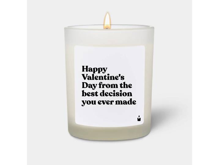 Duftkerze Weiss Flowery Happy Valentine's Day from the best decision you ever made