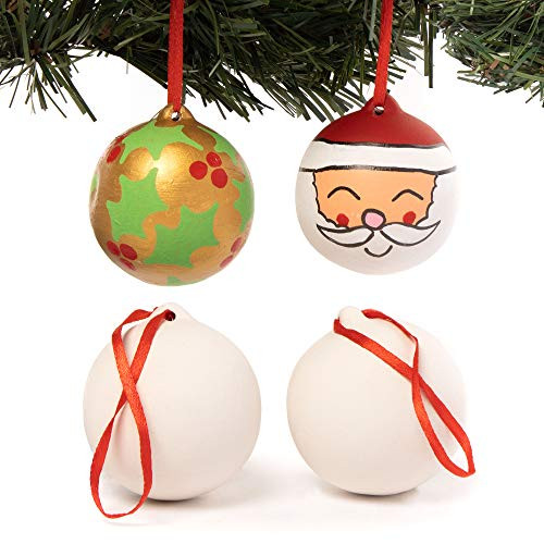 Baker Ross EX5152 Maak je eigen kerstbal - Pak van 4 keramische kerstkunst en -ambachten voor kinderen